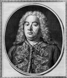 Kompozytor George Handel, Londyn, ok. 1750 (zdjęcie czarno-białe)