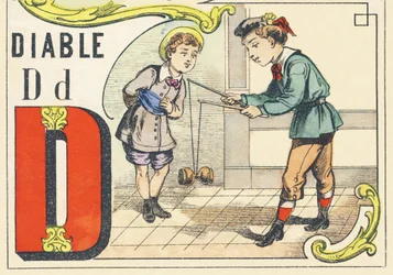 D: diabeł - alfabet gier, ok. 1890 (ilustracja)