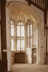 Fragment okna w Wielkiej Sali, Gainsborough Old Hall, Lincolnshire (zdjęcie)