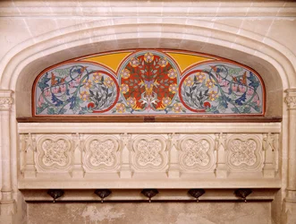 Detal dekoracji Chateau de Roquetaillade, Francja