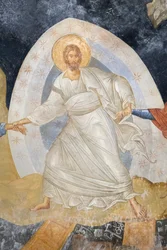 Fragment fresku Anastasis, kościół św. Zbawiciela w Chora, Parekklesion