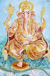 Hinduski bóg z głową słonia Ganesh, Katmandu, Nepal