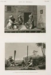 Fabrykacja, inni producenci trzonków fajek i tłuczki do tytoniu, Egipt, ok. 1798