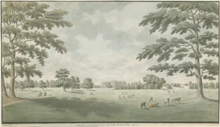 Fisherwick Hall: rysunek akwarelą, 1786