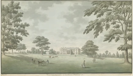 Fisherwick Hall: malowanie akwarelą, 1786