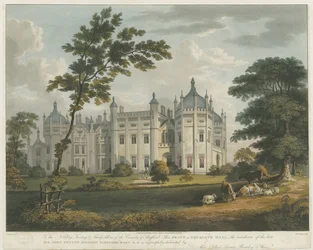 Forton - Aqualate Hall: przyciemniane grawerowanie akwatinty, bd [c 1814]