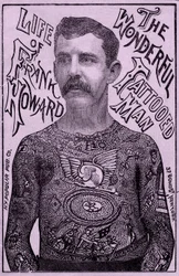Frank Howard the Wonderful wytatuowany mężczyzna, ok. 1900 (kolor lito)