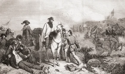 Garibaldi we Włoszech podczas oblężenia Rzymu w 1849 r.