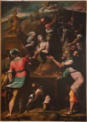 Genua, Duomo (katedra św. Wawrzyńca), wnętrze, baptysterium (dawniej kościół św. Jana Starego): „Męczeństwo św. Katarzyny”, autorstwa Cesare i Alessandro Semino