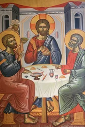 Ikona greckiej prawosławnej trójcy Thessalonique Grecja