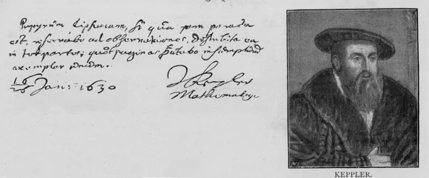 Pismo i podpis Johannesa Keplera (1571-1630)