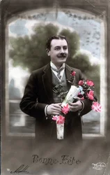 Happy Day Greeting Card - Pocztówka z przełomu XIX i XX wieku