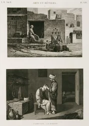Sprzęt i wyroby żelazne Szlifierz i fryzjer, Egipt, ok. 1798 r.