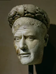 Głowa Filipa Araba, cesarza rzymskiego (244-249) (marmur)