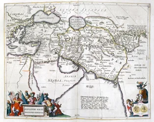 Historia. Starożytna Grecja. Podróże Aleksandra Wielkiego. Rycina w: Le Theater du monde, atlas G, Blaeu, Amsterdam