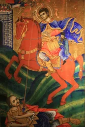 Ikona w cerkwi św. Dymitra : Życie św. Dymitra Thessalonique Grecja