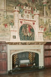 Wnętrze, fragment kominka, zamek Cardiff, Walia, ok. 1875 (zdjęcie)