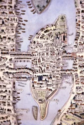 Mapa wyspy miasta, Paryż, ok. 1540 r. (rycina)