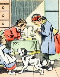 Gra: Mały kupiec – Alfabet – Rozrywka dla dzieci – Epinal obrazy, popularna seria, ok. 1890 r.
