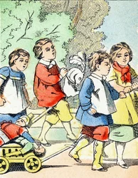 Gra: The Little Car - Child Entertainment Alphabet c.1890 (litografia)
