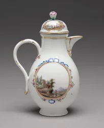 Dzbanek z pokrywką, wykonany przez Fabrykę Porcelany w Miśni, 1774-1814