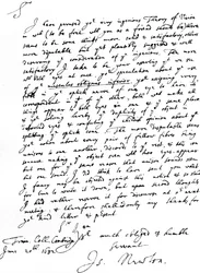 List Sir Isaaca Newtona do dr Williama Briggsa, napisany z Trinity College w Cambridge, 20 czerwca