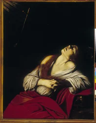 Madeleine w ekstazie. Obraz autorstwa Louisa Finsona (1578-1617). Olej na płótnie z XVII wieku. Musee des beaux Arts - Palais Longchamp, Merseille.