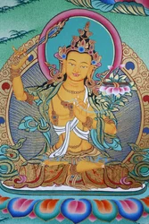 Mandziuśri, boskość wiedzy. Klasztor Kopan, Katmandu, Nepal
