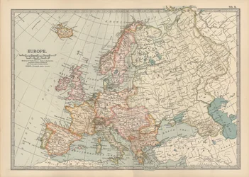 Mapa Europy, ok. 1900 r. (rycina)