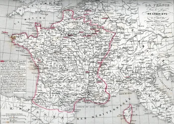 Mapa Francji za panowania króla Ludwika XVI w latach 1774-1793 (Mapa Francji za czasów króla Ludwika XVI) Płyta z "Atlas Universel" autorstwa Houze
