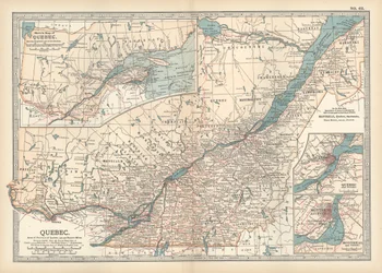 Mapa Quebecu, Kanada, ok. 1900 r. (rycina)