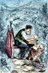 Mark Twain pisze „The Innocents Abroad”, po raz pierwszy opublikowane 1869. Amerykański autor: 30 listopada 1835 21 kwietnia 1910.