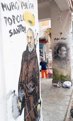 Mnich z farbą w sprayu i Marlon Brando