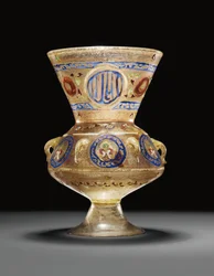 Lampa meczetowa, mamelucki Egipt lub Syria, koniec XIV - początek XV w.