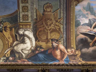 Postacie mitologiczne. Malowany wystrój autorstwa Francois Perrier (1594-1649)