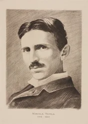 Nikola Tesla, urodzony w Chorwacji inżynier, fizyk i wynalazca, ok. 1885 r.