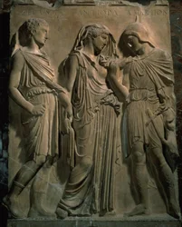 Orfeusz, Eurydyka i Hermes (marmur)
