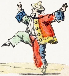 P - Pierrot - Child Entertainment Alphabet c.1890 (litografia)