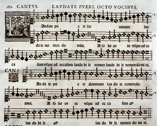 Page of Musical Score of Laudate Pueri Psalm z 8 głosami Thomasa Luisa de Victoria