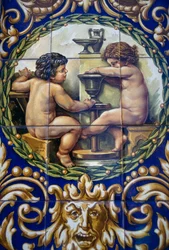 Sklep z ręcznie malowaną ceramiką, dzielnica Triana, Sewilla, Hiszpania