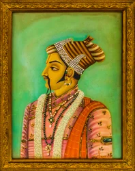Obrazy Maharajów w Pałacu Miejskim, Jaisalmer, egzotyczne miasto na pustyni Thar, Jaisalmer, Radżastan, Indie, Azja (zdjęcie)