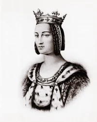 Portret Charlotte de Savoie (1445-1483) królowej Francji, rycina, sd.