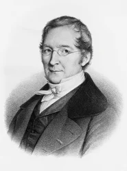 Portret Josepha-Louisa Gay-Lussaca (1778-1850), francuskiego chemika i fizyka, grawerowanie