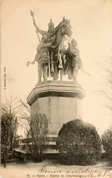 Pocztówka/Posąg Karola Wielkiego/Paryż/Sekwana/Ile de France/Francja