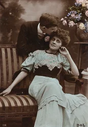 Pocztówka, portret pary, "Album para Tarjetas postales"