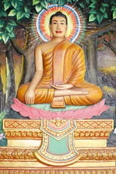 Klasztor Preah Prom RathŻycie BuddyMedytacja na kwiecie lotosuBudda ukazany w pozycji dotykającej ziemi, Siem Reap, Kambodża
