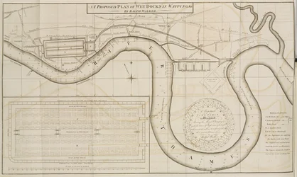 Proponowany przez Ralpha Walkera plan Wet Docks w Wapping w Londynie