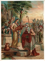 Rebeca no poço. (litho, cerca de 1900)polonês