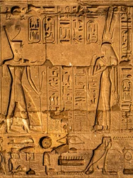 Relief, Świątynia Karnak, Luksor, Teby, Egipt, Afryka (zdjęcie)