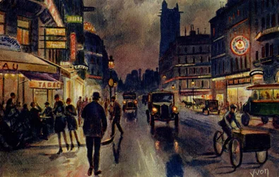 Rue de Rivoli, Paryż, ok. 1933 r. (pocztówka)